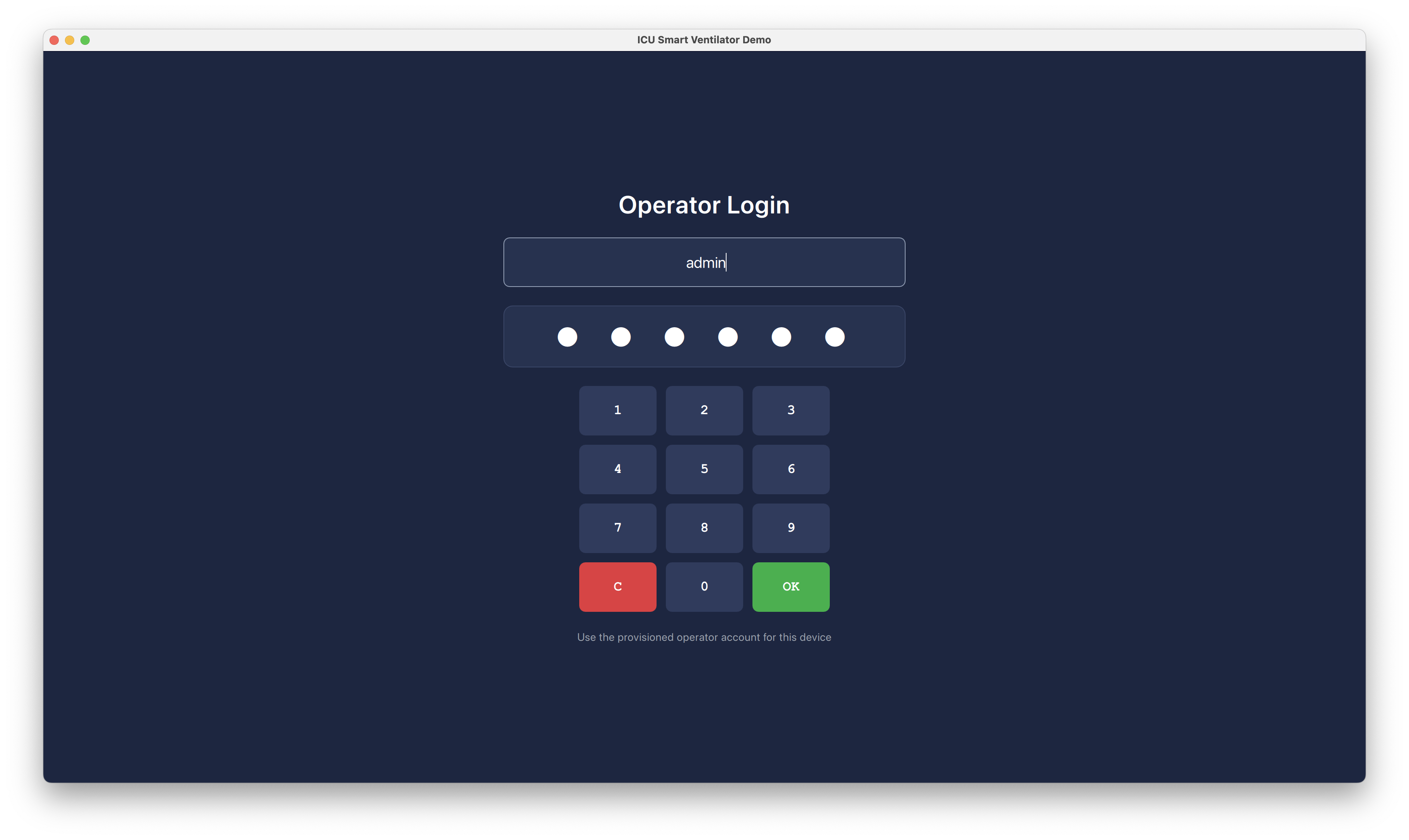 PIN Entry State Qt/QML interface screenshot